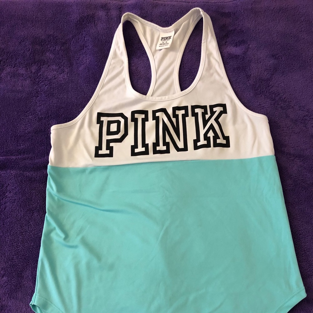 Victoria’s Secret Pink Tiffany Blue/White Tank Top
